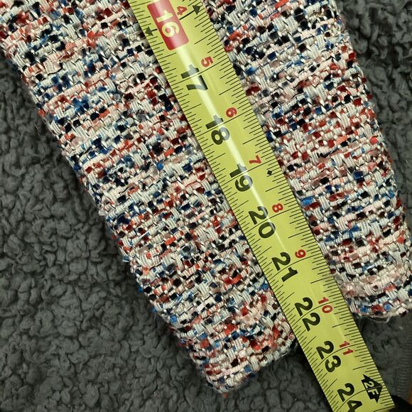 Drapers & Damons Blazer LARGE Boucle Tweed Rainbow Fringe Pearl Buttons Fringe - Picture 10 of 10